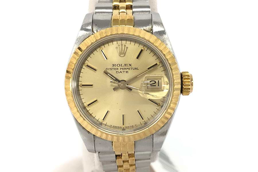 ロレックス デイトジャスト レディース 69173 自動巻き SS/YG シャンパン